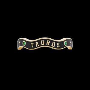 Taurus Zodiac Enamel Wave Band III