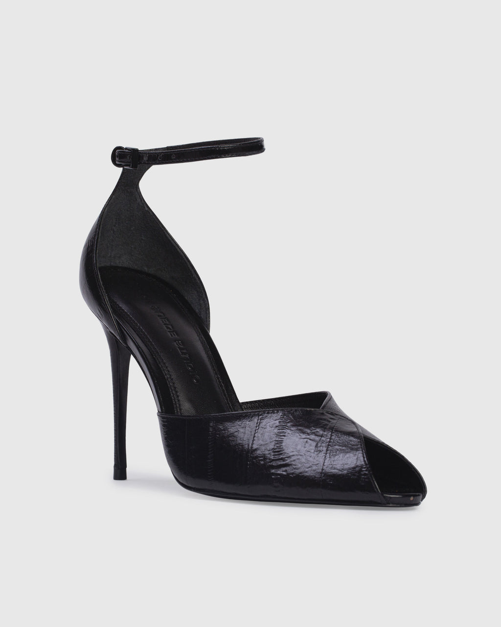 Cala 100 Sandal in Black Eel Printed Leather Mix