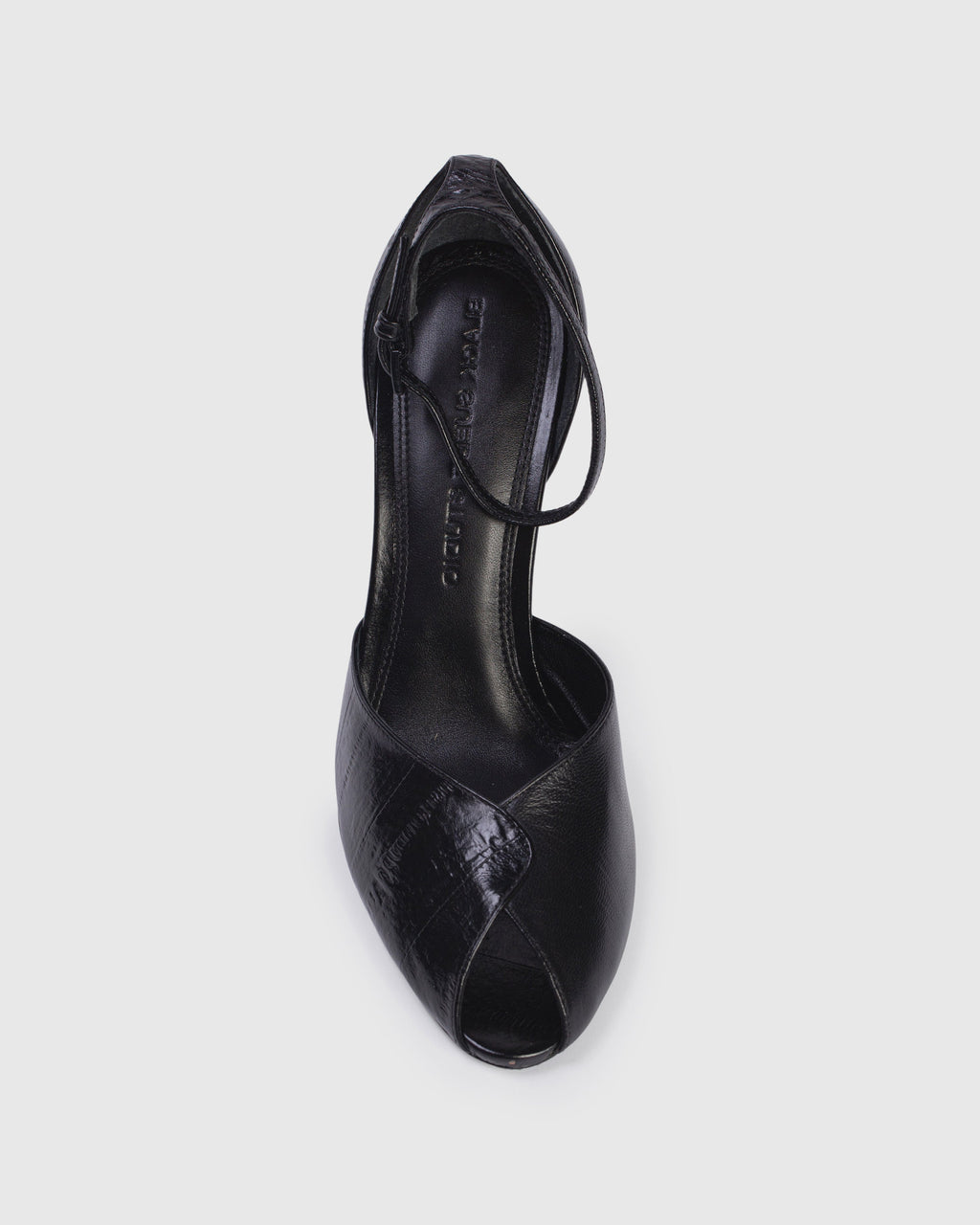Cala 100 Sandal in Black Eel Printed Leather Mix