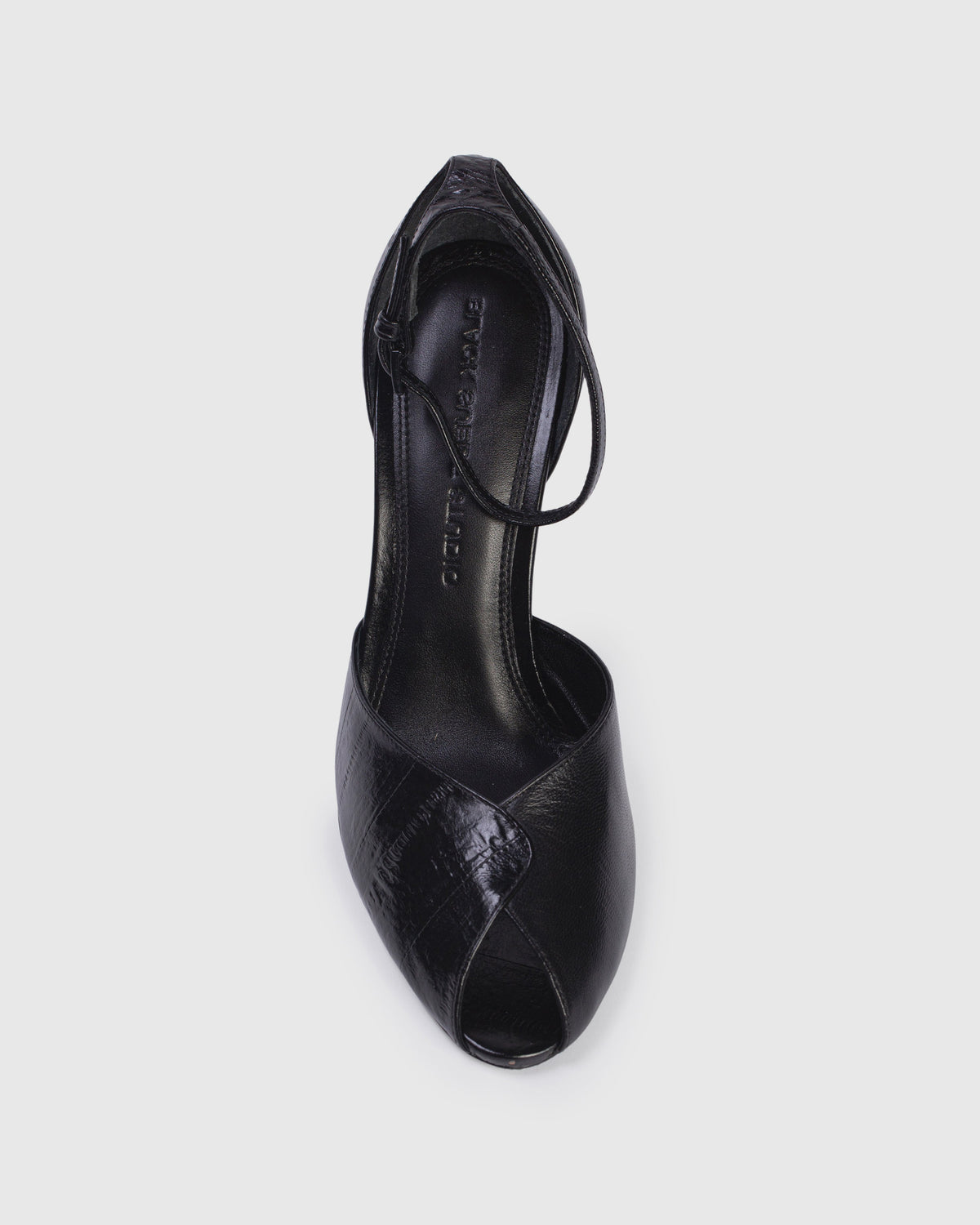 Cala 100 Sandal in Black Eel Printed Leather Mix