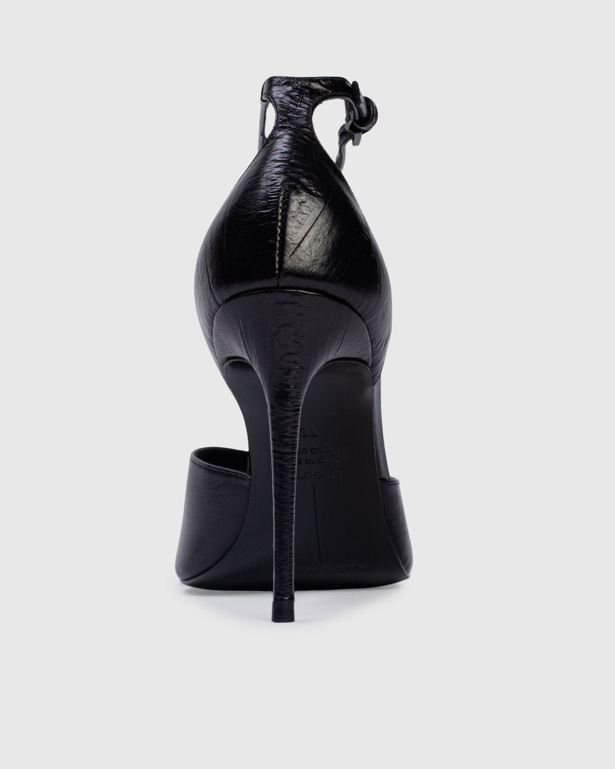 Cala 100 Sandal in Black Eel Printed Leather Mix