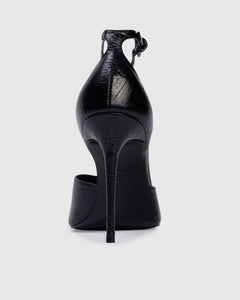 Cala 100 Sandal in Black Eel Printed Leather Mix
