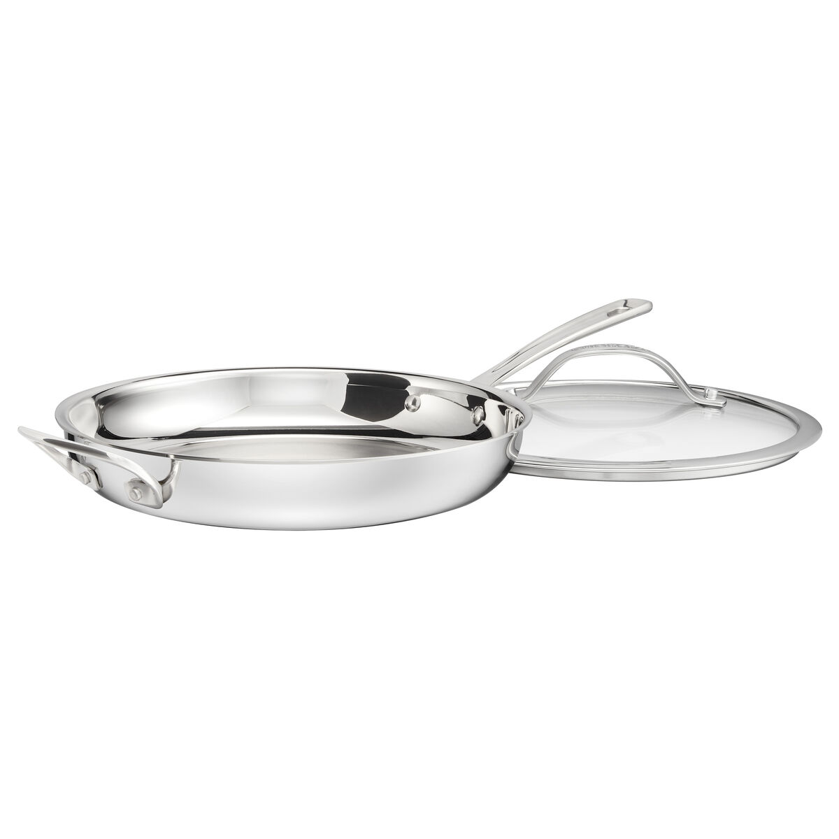 PureClad® Triple-Ply 12" Stainless Steel Skillet with Helper Handle and Cover in Stainless Steel