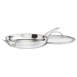 PureClad® Triple-Ply 12" Stainless Steel Skillet with Helper Handle and Cover in Stainless Steel