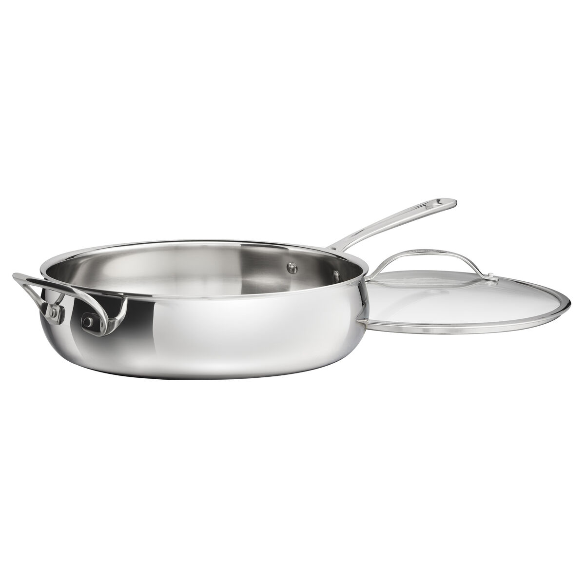 PureClad® Triple-Ply 5.5 Qt. Stainless Steel Sauté Pan with Helper Handle and Cover in Stainless Steel