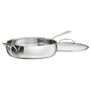 PureClad® Triple-Ply 5.5 Qt. Stainless Steel Sauté Pan with Helper Handle and Cover in Stainless Steel