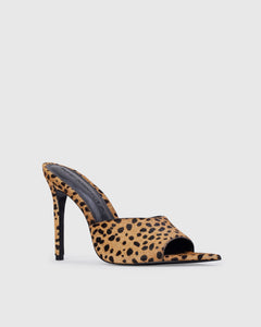 Bella 100 Mule in Camel Dotted Cheetah Pony Hair