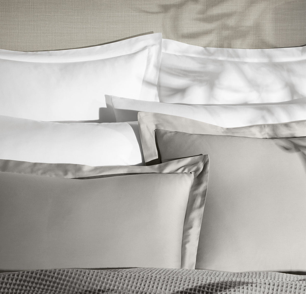 Percale Hemmed Duvet Set in Pewter