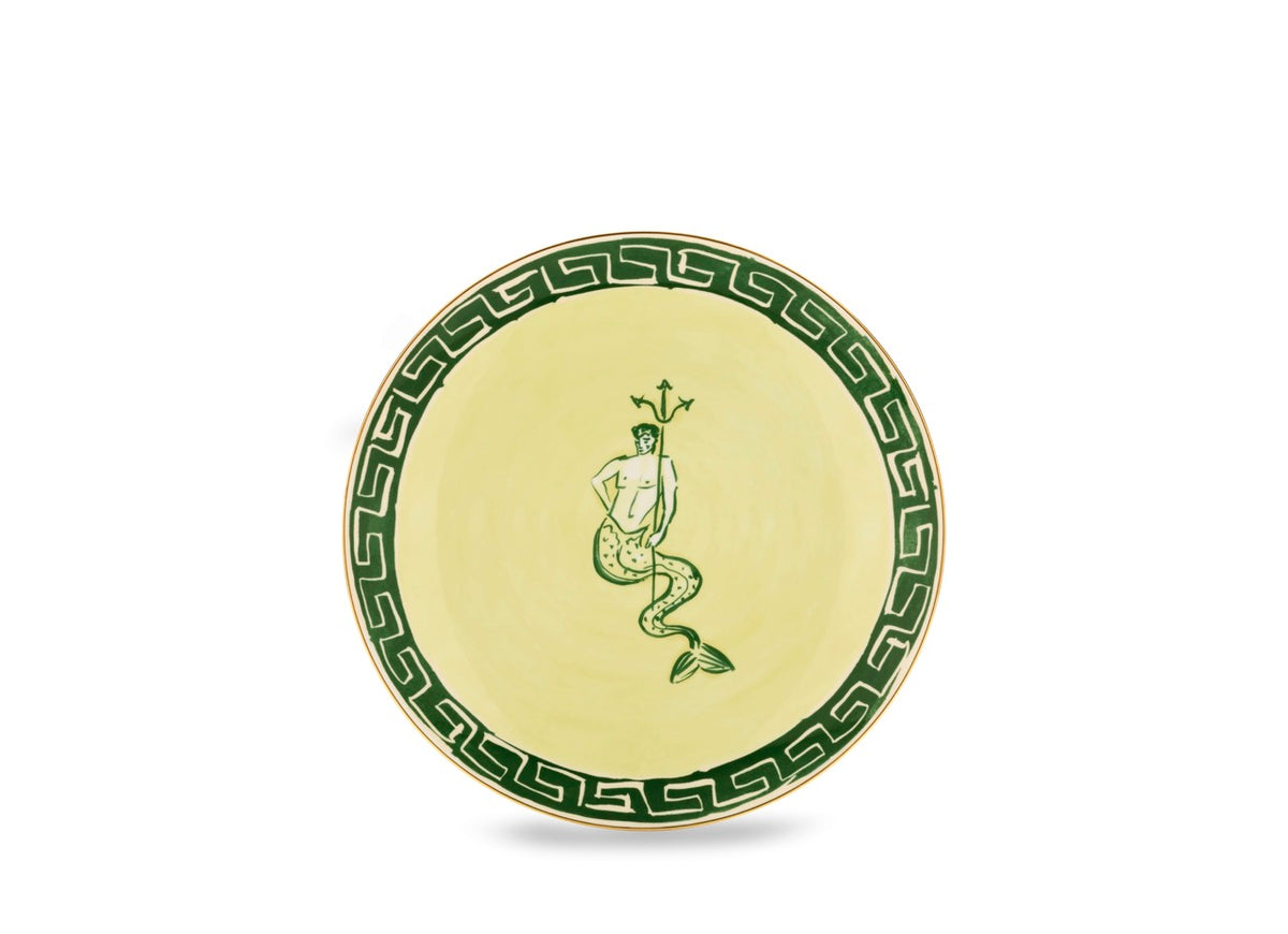 Ill Viaggio Di Nettuno Charger Plate in Green & Yellow