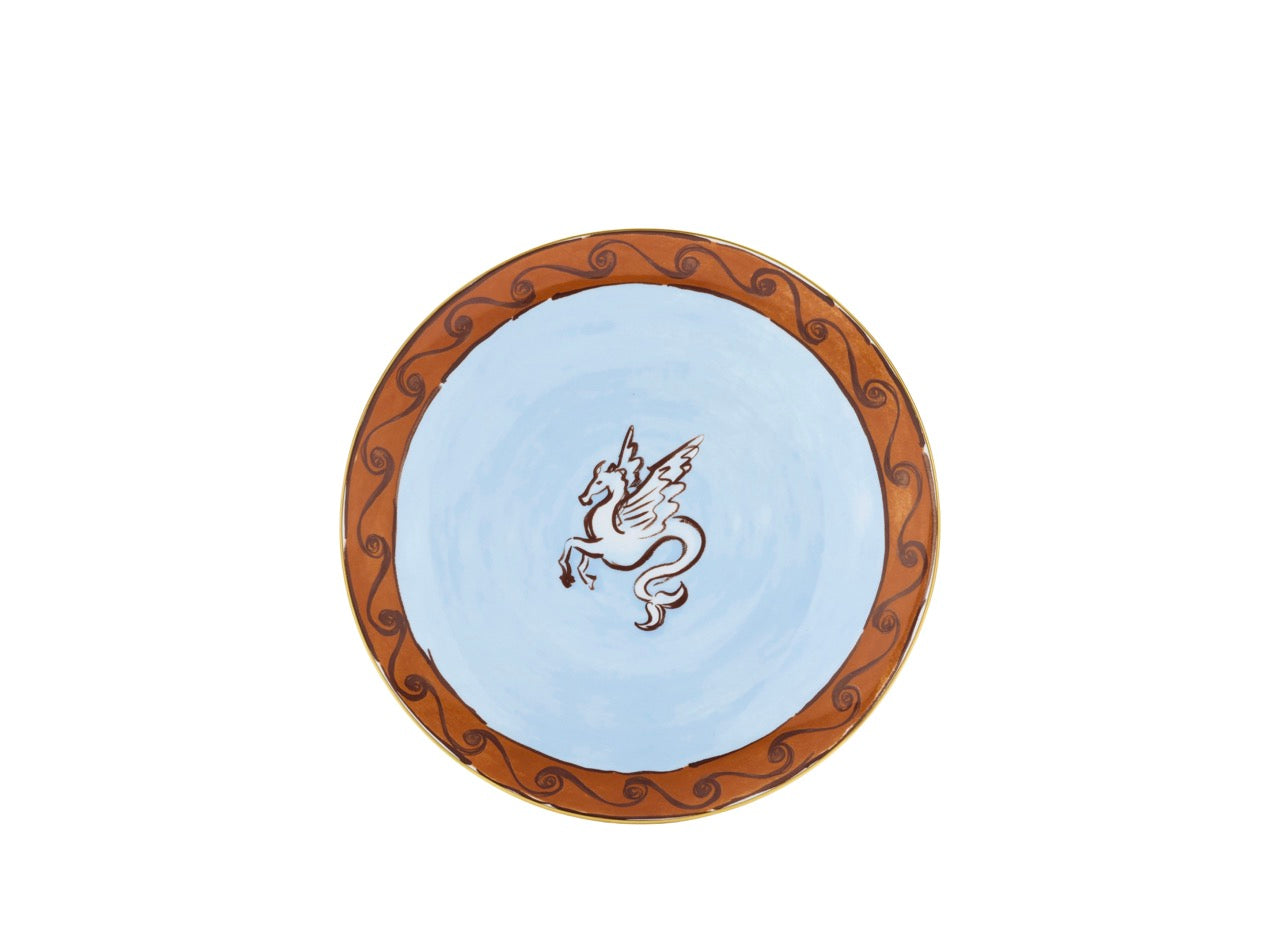 Ill Viaggio Di Nettuno Charger Plate in Brown & Light Blue