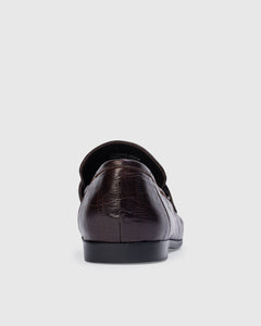 Arrow Loafer in Brown Eel Printed Leather