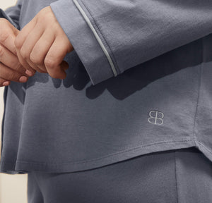 Women's Soft Knit Long Sleeve & Pants Pajama Set in Mineral