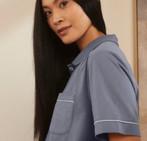 Women's Soft Knit Short Sleeve & Pants Pajama Set in Mineral