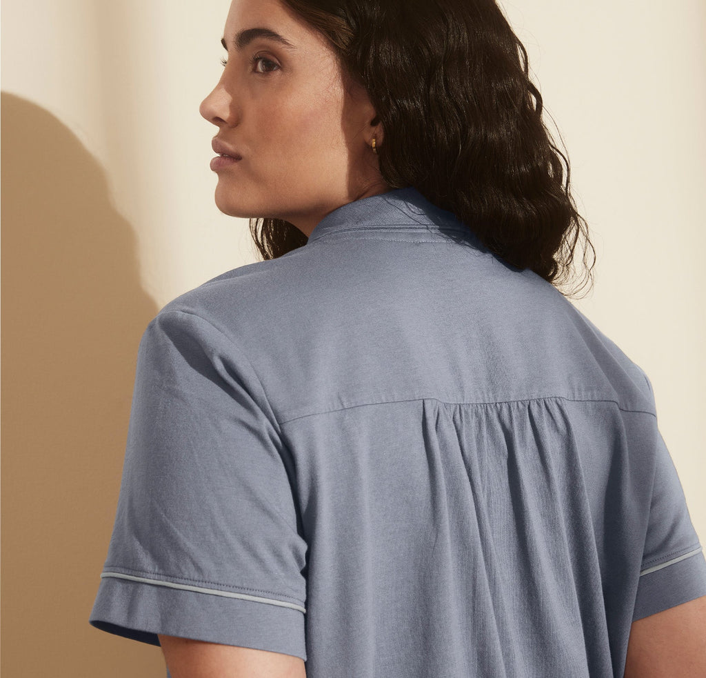 Women's Soft Knit Short Sleeve & Shorts Pajama Set in Mineral