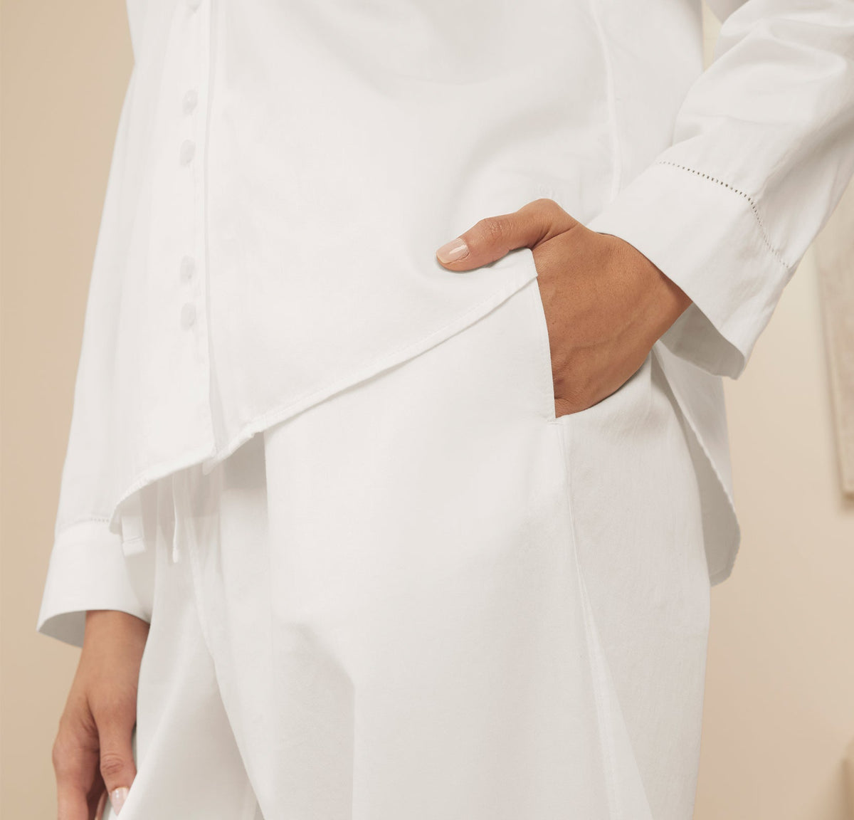 Women's Signature Long Sleeve & Pants Pajama Set in White