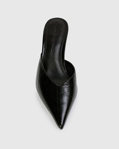 Analisa 50 Mule in Black Eel Printed Leather