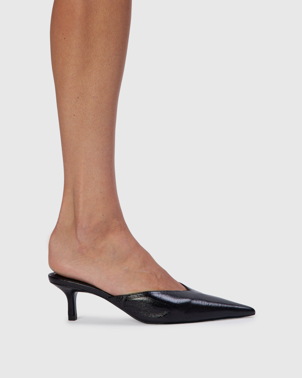 Analisa 50 Mule in Black Eel Printed Leather