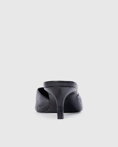 Analisa 50 Mule in Black Eel Printed Leather