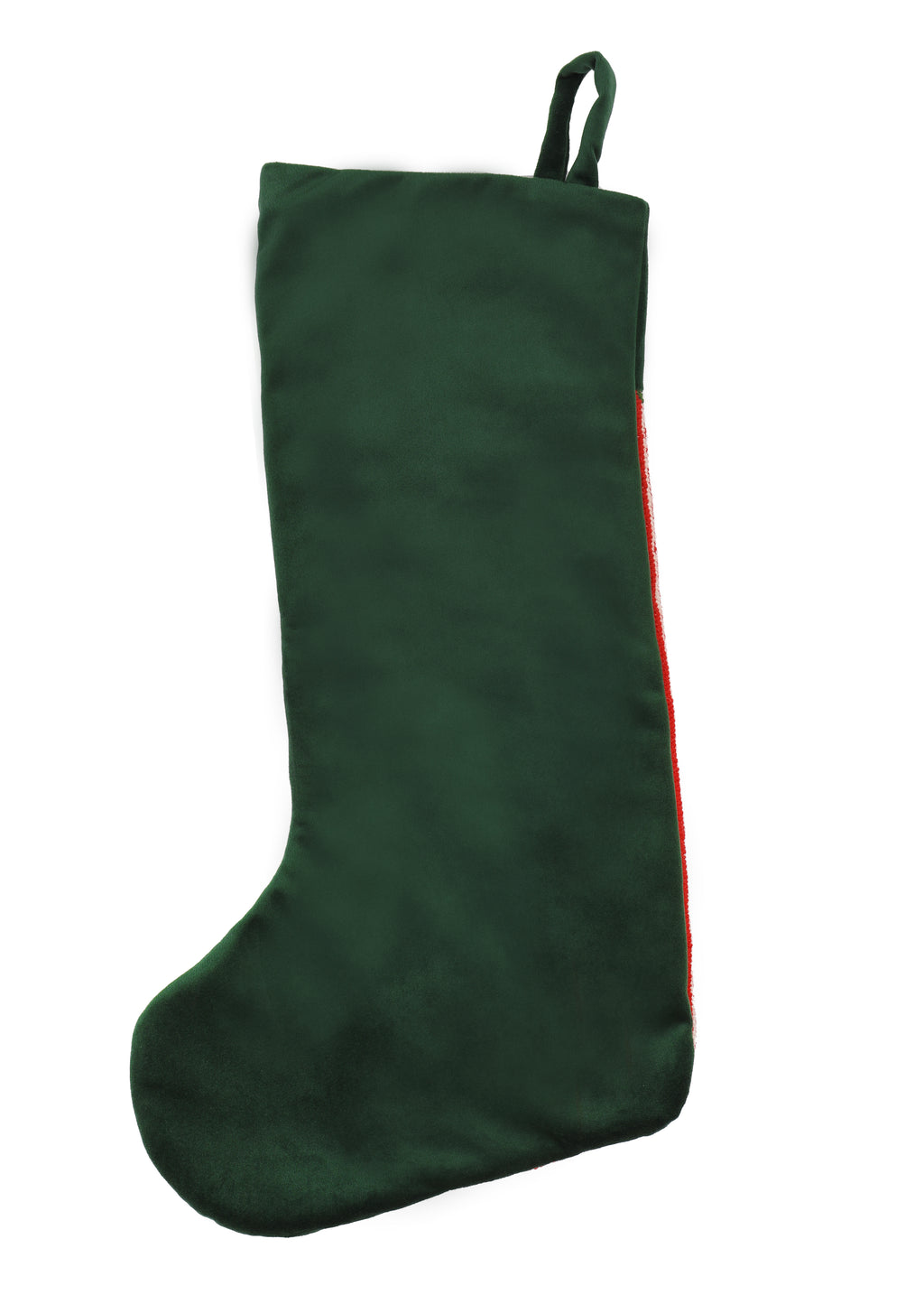 Velvet Cuff Floral Stocking in Red
