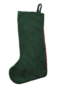 Velvet Cuff Floral Stocking in Red