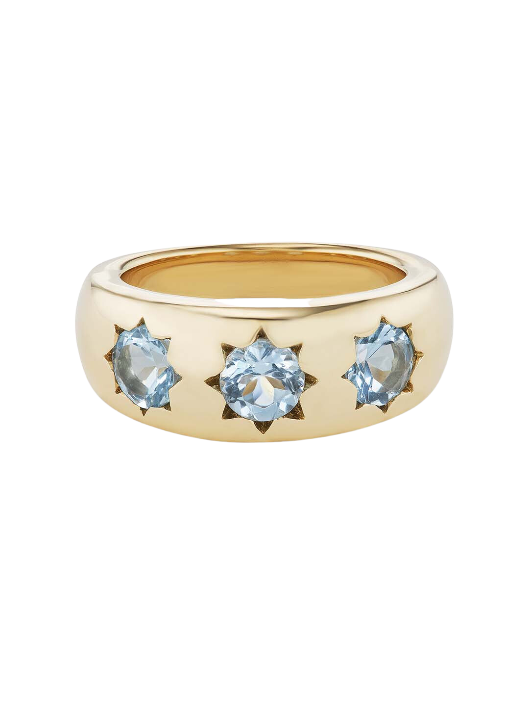 Gemma Starburst Ring Aqua