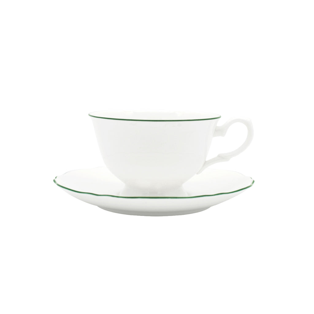 Amelie Forest Green Tea Cup & Saucer