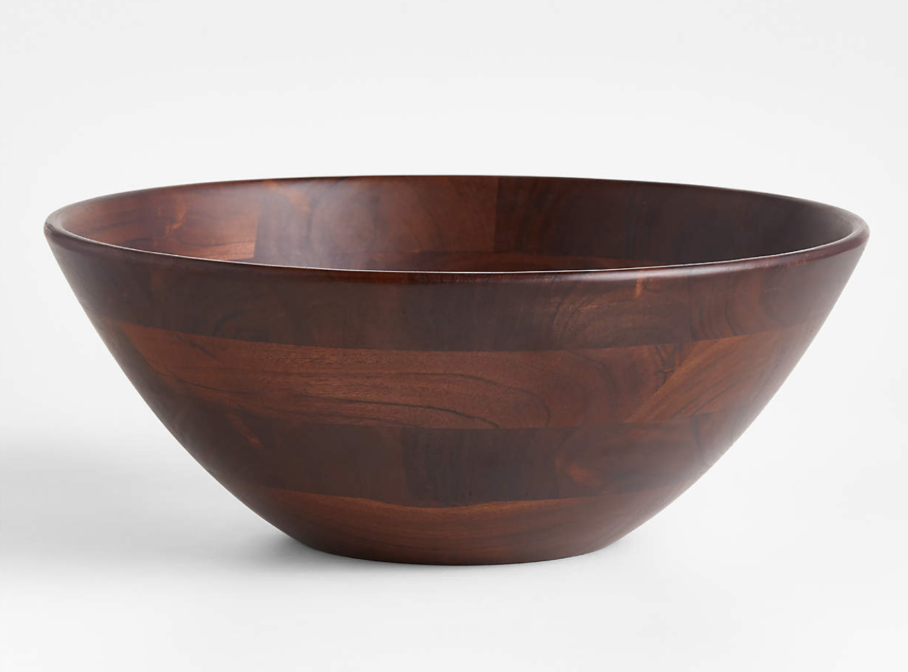 Carson Large Dark Acacia Wood Bowl