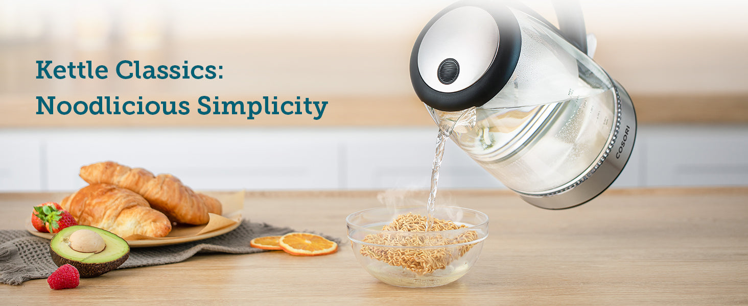 COSORI Electric Tea Kettle for Boiling Water, Stainless Steel Filter, 1.7L/1500W, Hot Water Boiler, Wide Opening&Automatic Shut Off, BPA-Free, Black