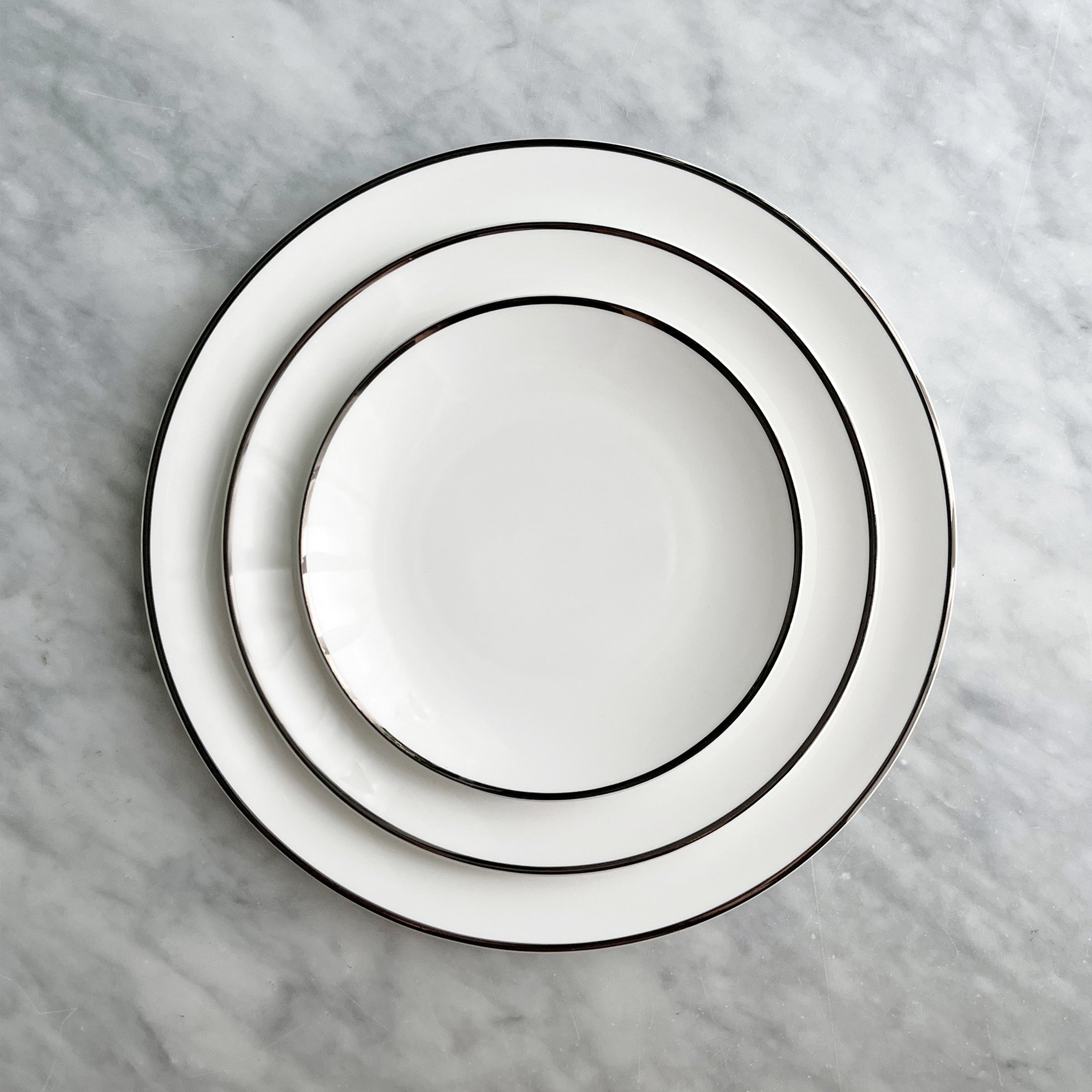 Alex Platinum Set of 2, 6-1/2" Bread/Canape Plates