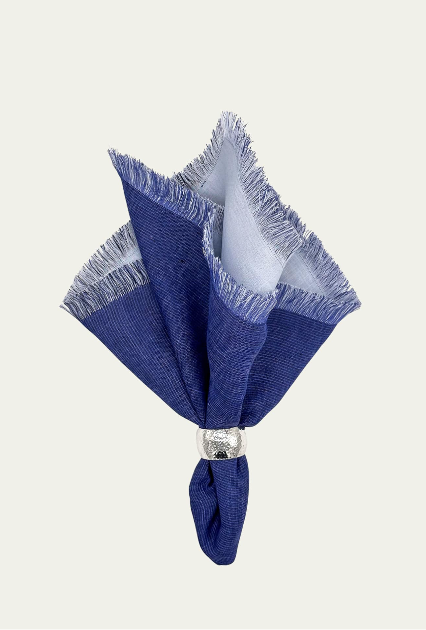 Blue Double-Sided Shadow Fringe Napkin
