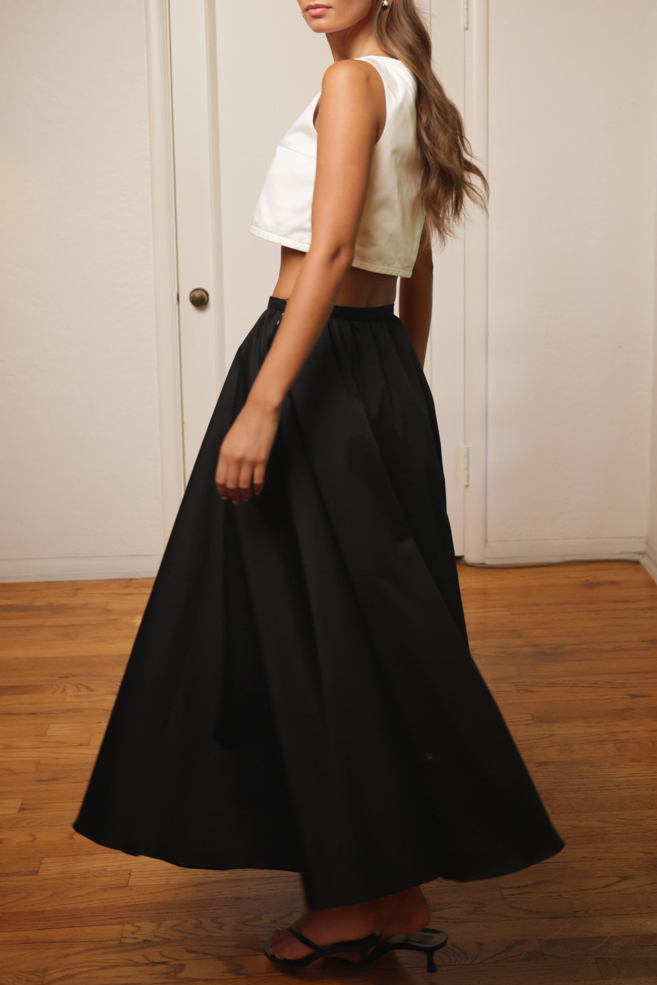 White Cropped Top in White