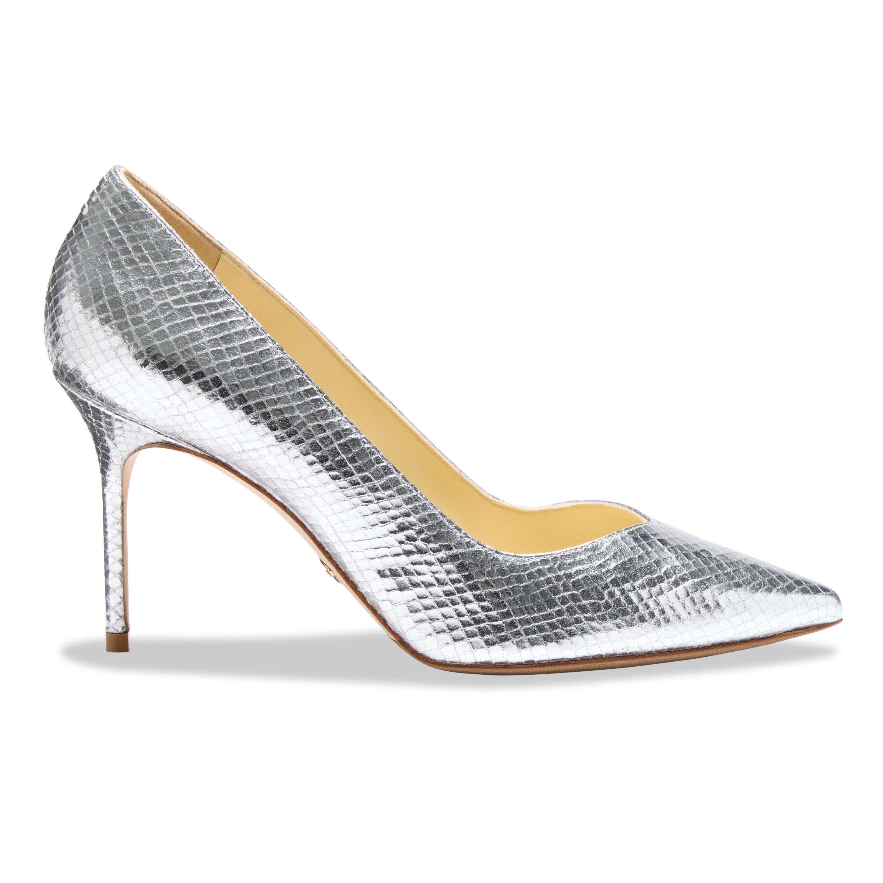 Perfect Pump 85 in Silver Embossed Snake