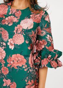 Bronwyn Dress in Forest Mum Jacquard