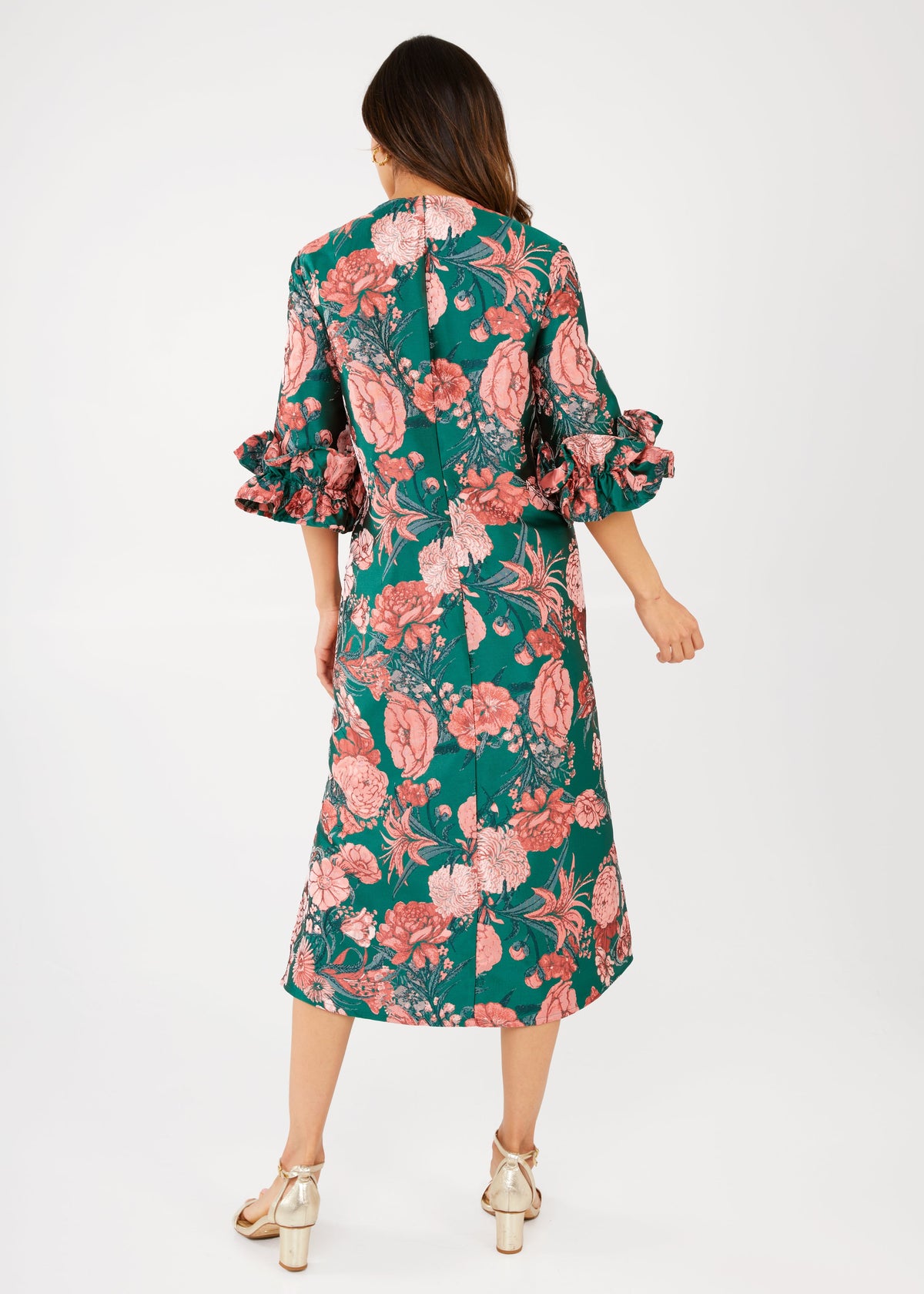Bronwyn Dress in Forest Mum Jacquard