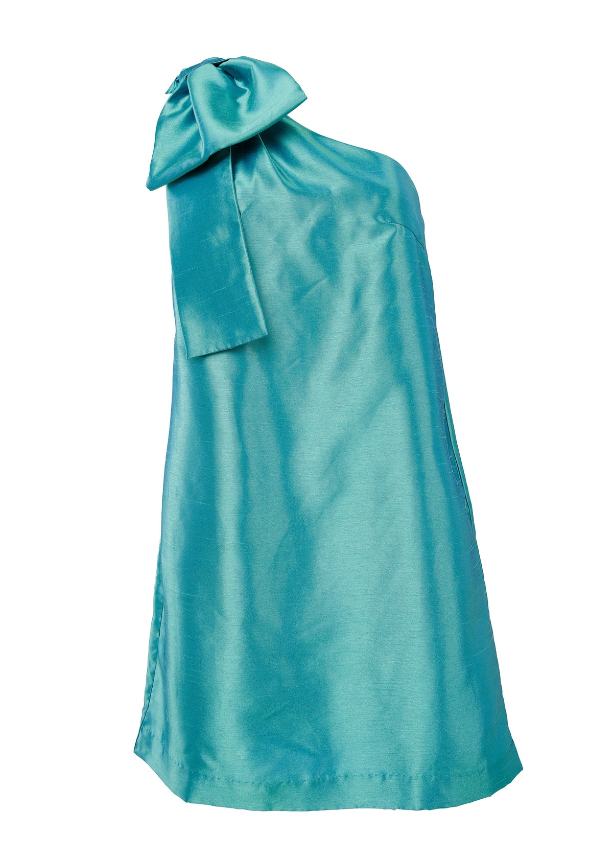 Cassie Dress in Teal Dupioni