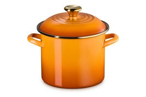 Le Creuset Classic Round Stockpot with Gold Rim in Persimmon