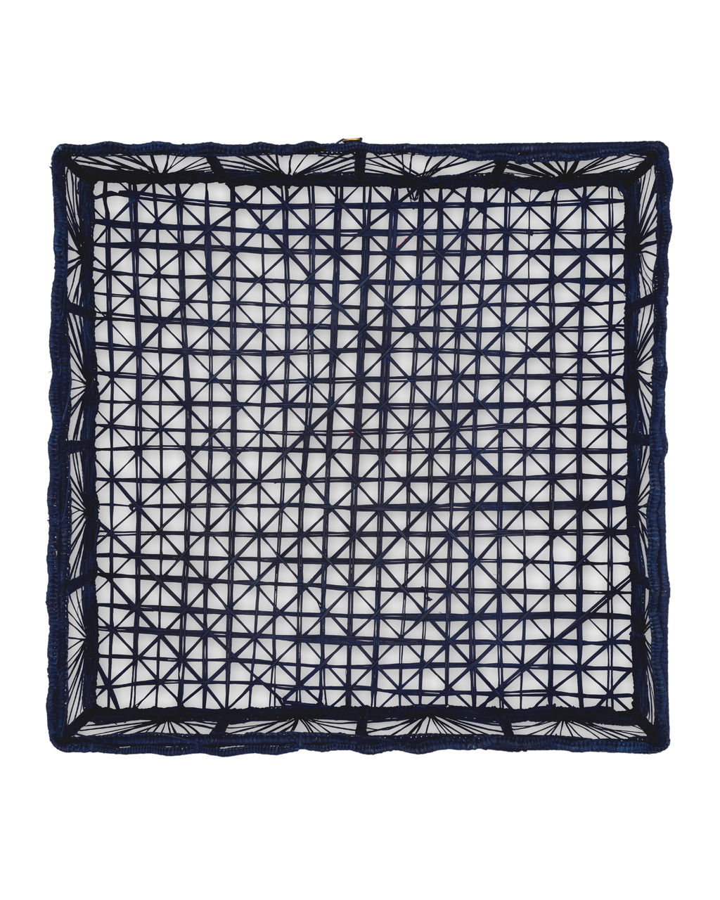 David Hicks Wicker Tray in Blue