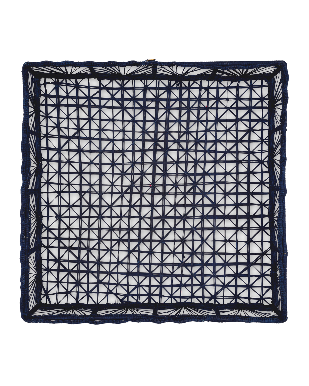 David Hicks Wicker Tray in Blue