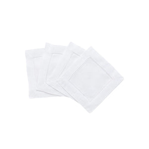 White Hemstitch Cocktail Napkin, Set of 4
