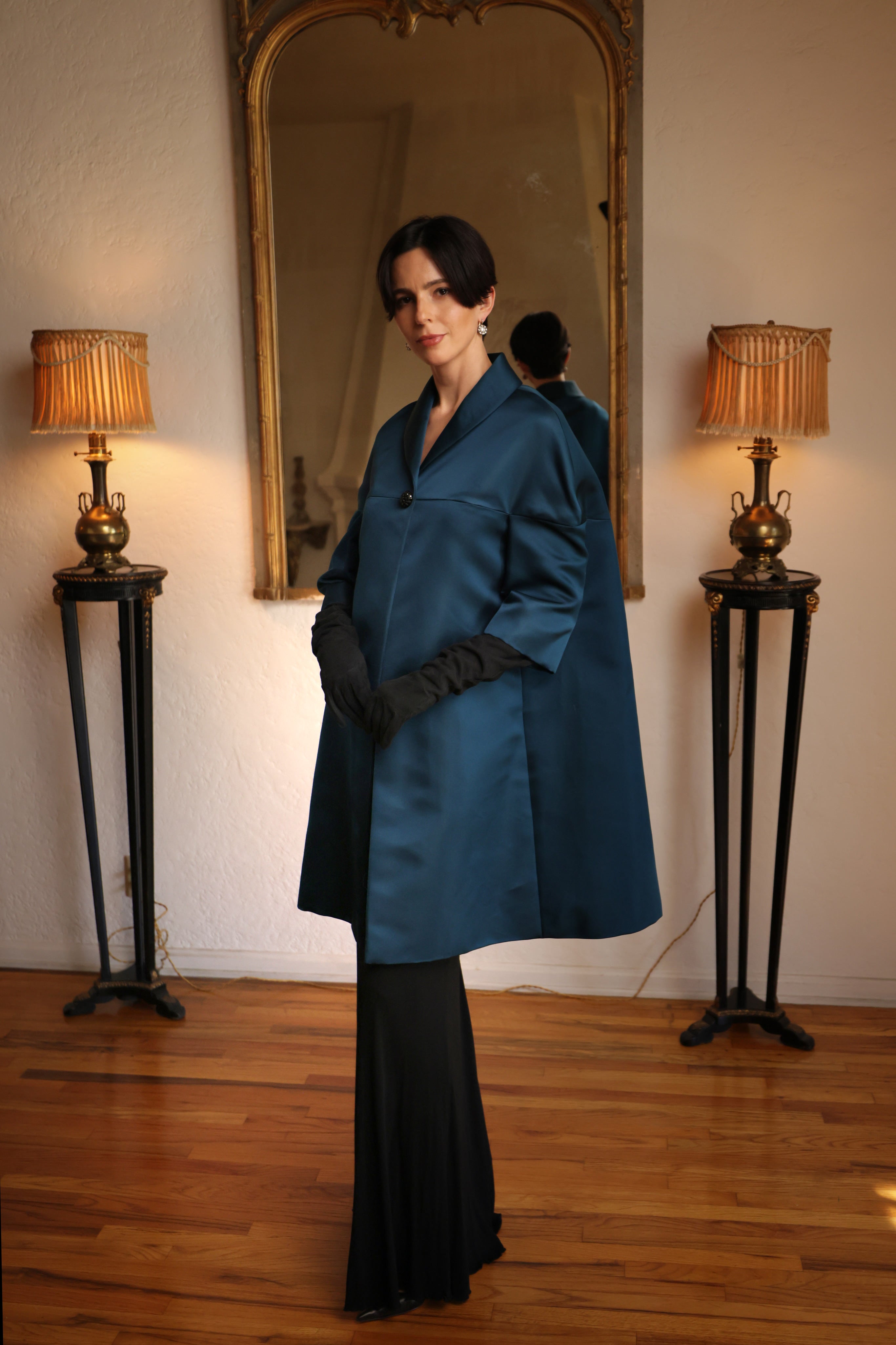 Cape Coat in Peacock