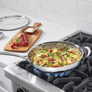 PureClad® Triple-Ply 12" Stainless Steel Skillet with Helper Handle and Cover in Stainless Steel