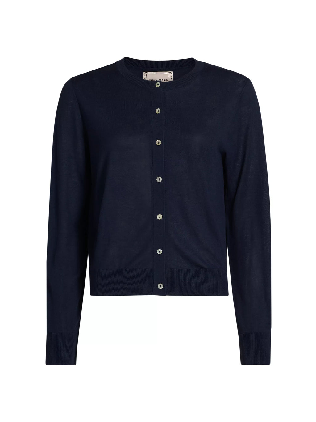 Silk Blend Cardigan in Navy