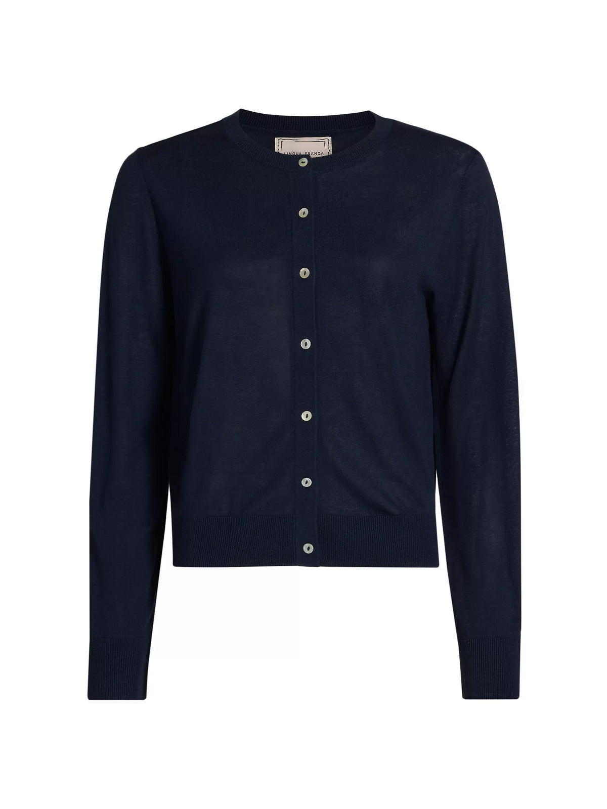 Silk Blend Cardigan in Navy