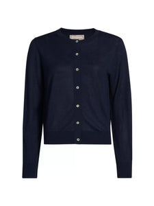 Silk Blend Cardigan in Navy