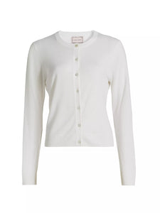 Silk Blend Cardigan in White