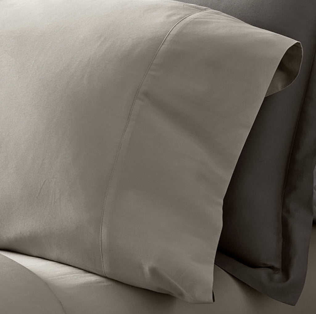 Percale Hemmed Pillowcase Set in Pewter