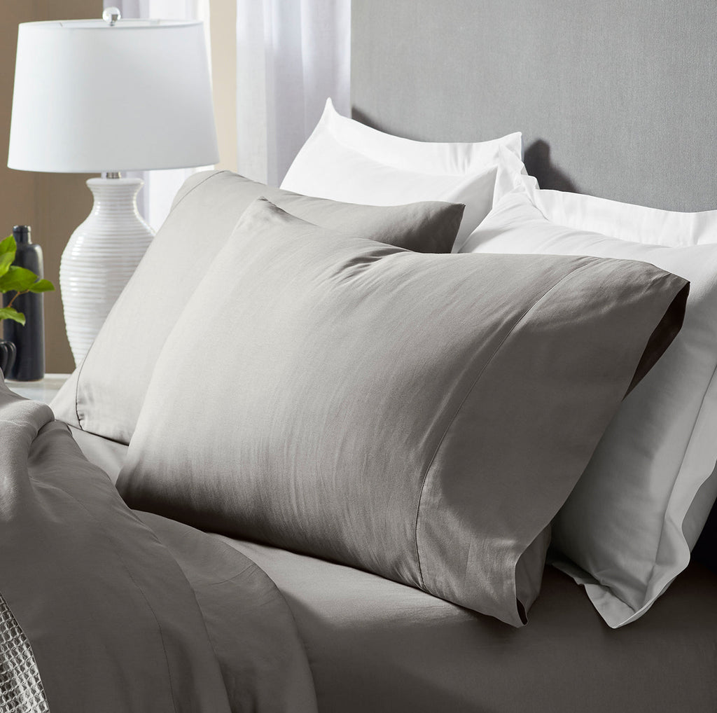 Signature Hemmed Pillowcase Set in Stone