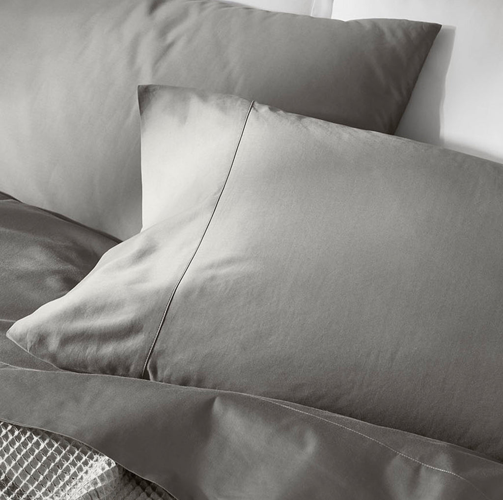 Signature Hemmed Pillowcase Set in Stone