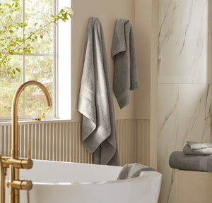 Plush Bath Sheet Set in Pewter