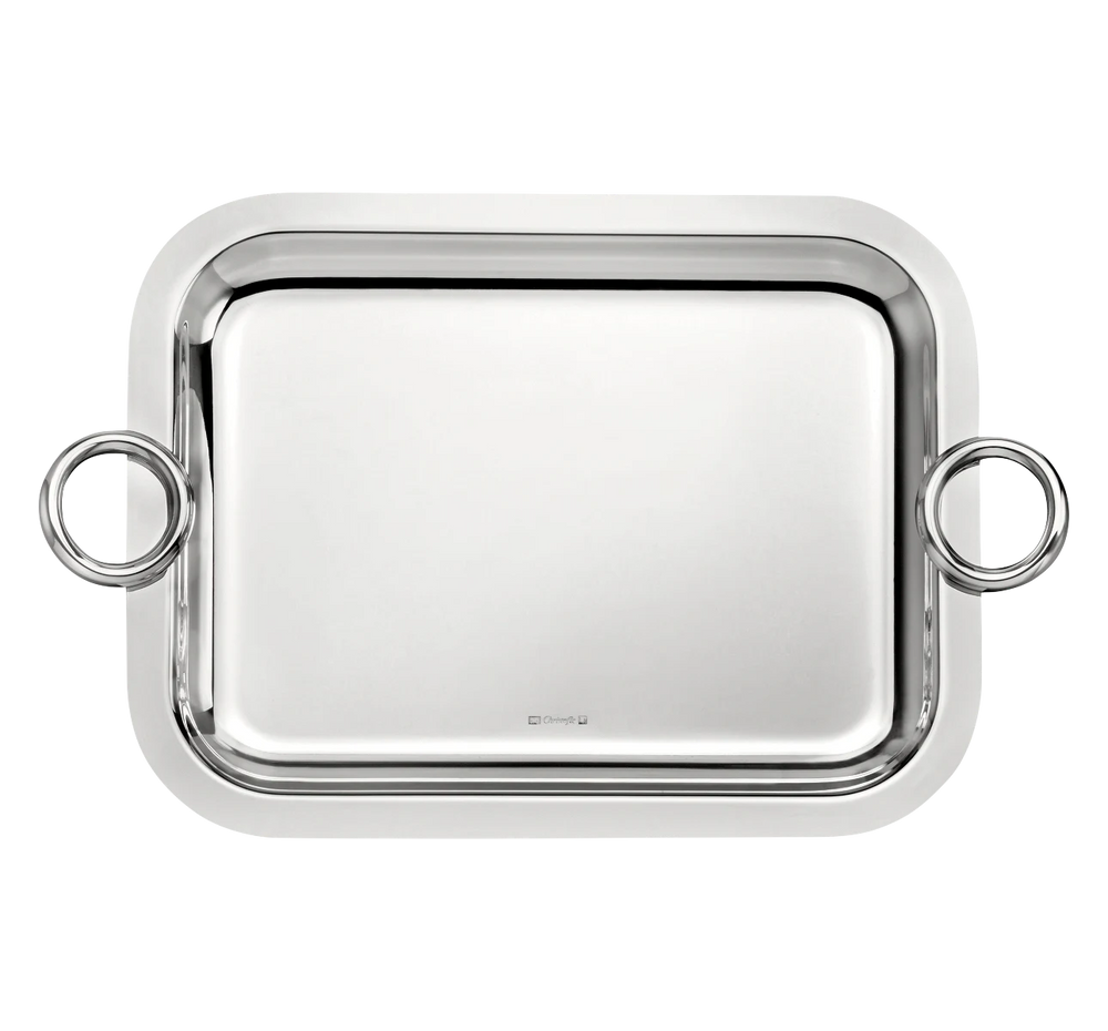 Vertigo Silver-plated Small Tray with Handles
